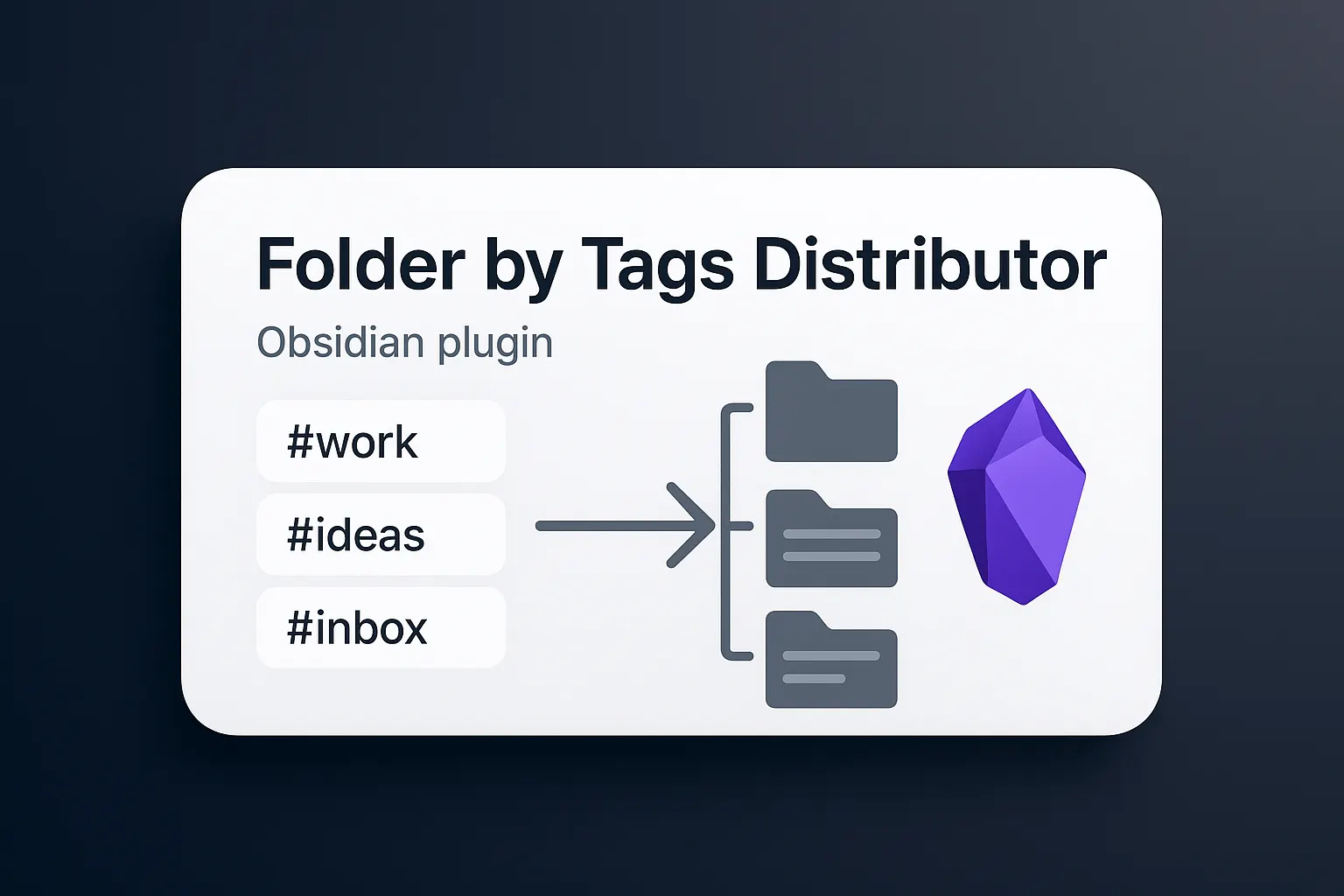 Плагин распределения папок Obsidian по тегам