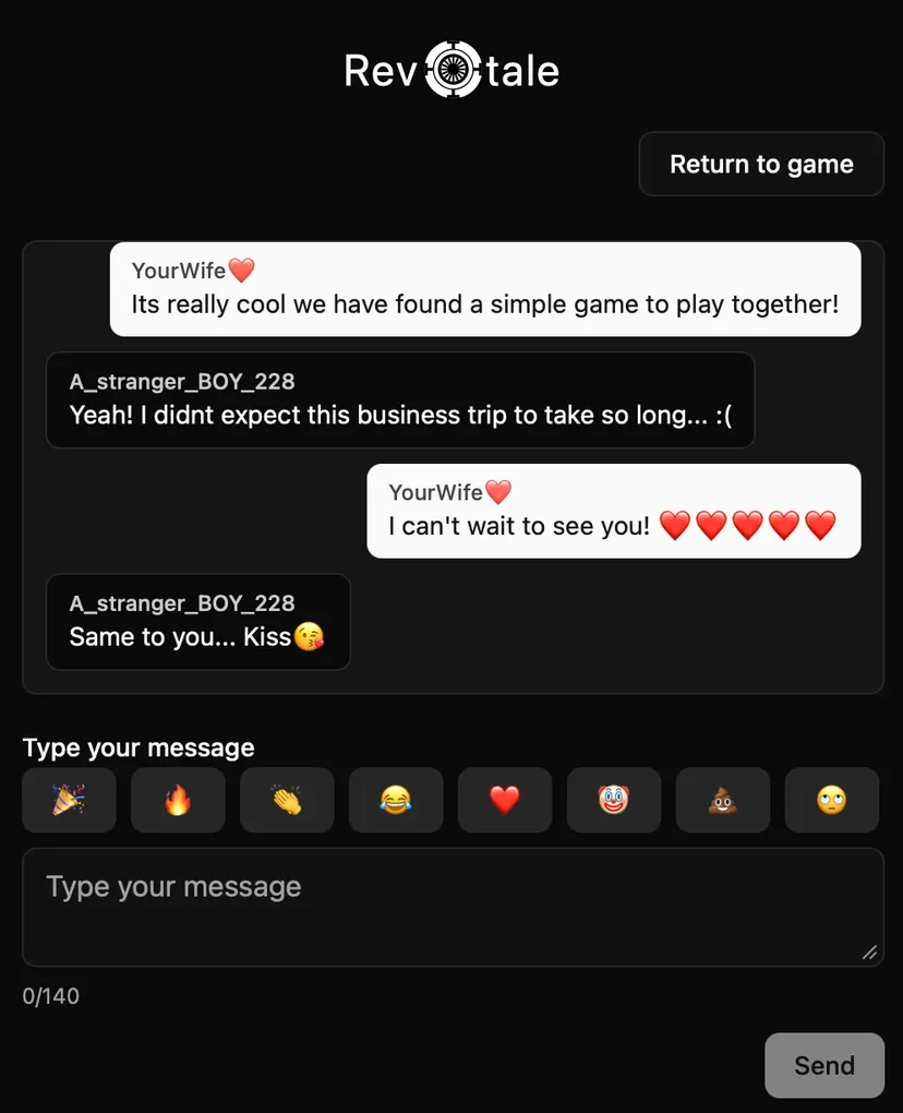 Chatting example between Husband and Wife in the Sea Battle game